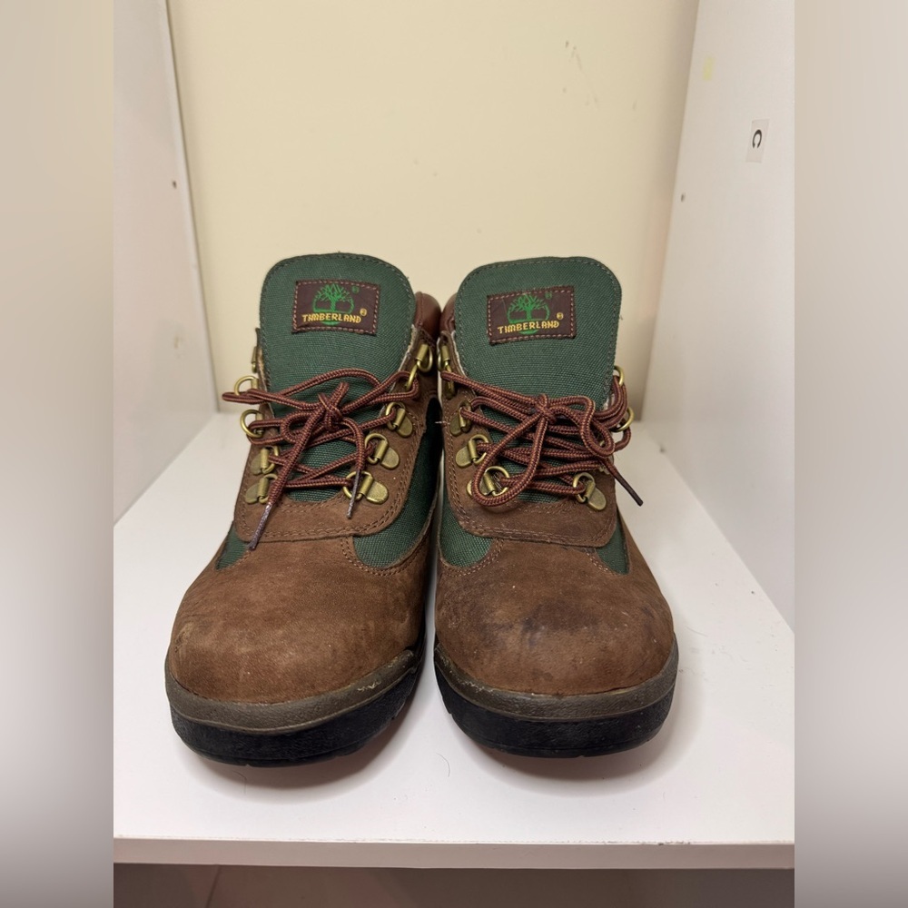 Timberland field boots size 6 green & brown